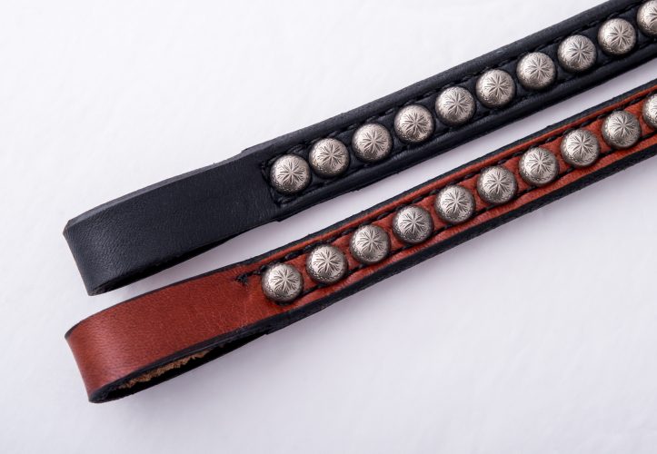 Western Leather Reins<br>With Antiqued Spots
