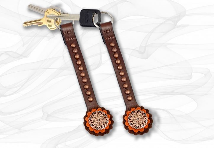 Copper Sunrise Suede Trim Key Fob